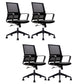 Black Contemporary Office Chair Swivel Breathable AirGrid Desk Chair Casters 4 Piece Set Clearhalo 'furn' 'furn_office_chair' 'Furniture' 'Office Chairs' 'Office Furniture' 'office_chair' 5882287