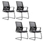 Black Contemporary Office Chair Swivel Breathable AirGrid Desk Chair Without Casters 4 Piece Set Clearhalo 'furn' 'furn_office_chair' 'Furniture' 'Office Chairs' 'Office Furniture' 'office_chair' 5882288