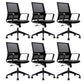 Black Contemporary Office Chair Swivel Breathable AirGrid Desk Chair Casters 6 Piece Set Clearhalo 'furn' 'furn_office_chair' 'Furniture' 'Office Chairs' 'Office Furniture' 'office_chair' 5882290