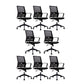 Black Contemporary Office Chair Swivel Breathable AirGrid Desk Chair Casters 8 Piece Set Clearhalo 'furn' 'furn_office_chair' 'Furniture' 'Office Chairs' 'Office Furniture' 'office_chair' 5882294