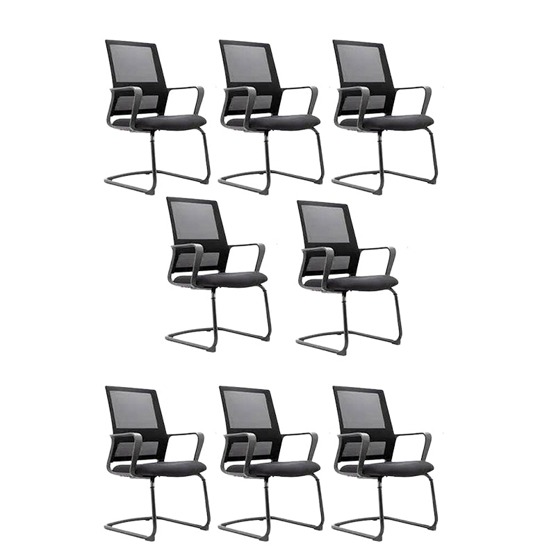 Black Contemporary Office Chair Swivel Breathable AirGrid Desk Chair Without Casters 8 Piece Set Clearhalo 'furn' 'furn_office_chair' 'Furniture' 'Office Chairs' 'Office Furniture' 'office_chair' 5882296