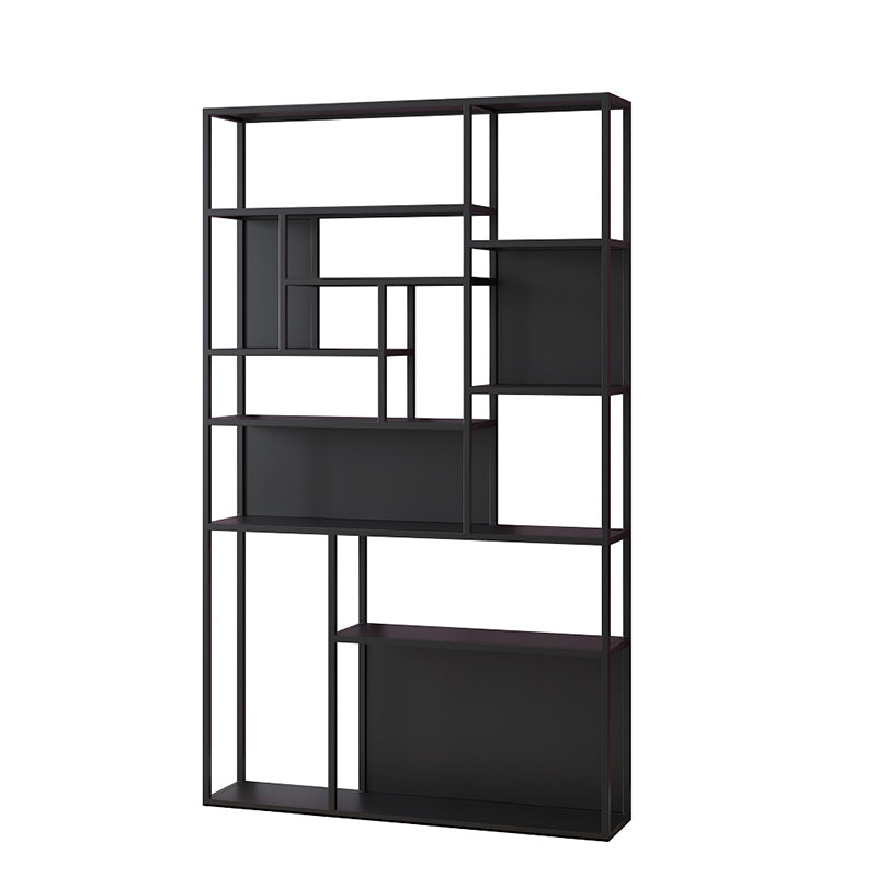 Metal and Wood Modern Book Shelf Open Floor Shelf Bookcase for Home Black Clearhalo 'Bookcases' 'furn' 'furn_bookcases' 'Furniture' 'Office Furniture' 5882364