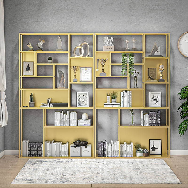 Metal and Wood Modern Book Shelf Open Floor Shelf Bookcase for Home Clearhalo 'Bookcases' 'furn' 'furn_bookcases' 'Furniture' 'Office Furniture' 5882372