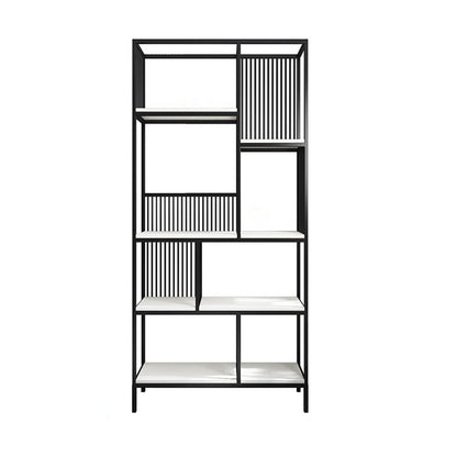 70.9" Tall Metal Book Shelf With Rectangular Shelves Bookshelf Open Back
