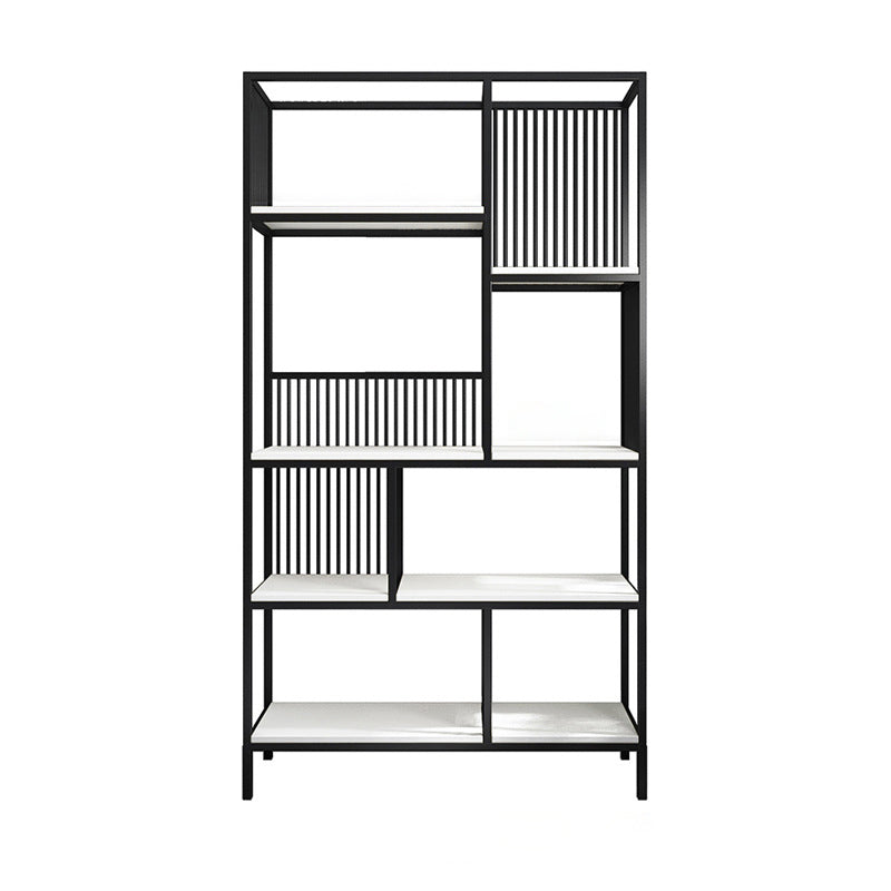 70.9" Tall Metal Book Shelf With Rectangular Shelves Bookshelf Open Back