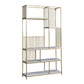 70.9" Tall Metal Book Shelf With Rectangular Shelves Bookshelf Open Back