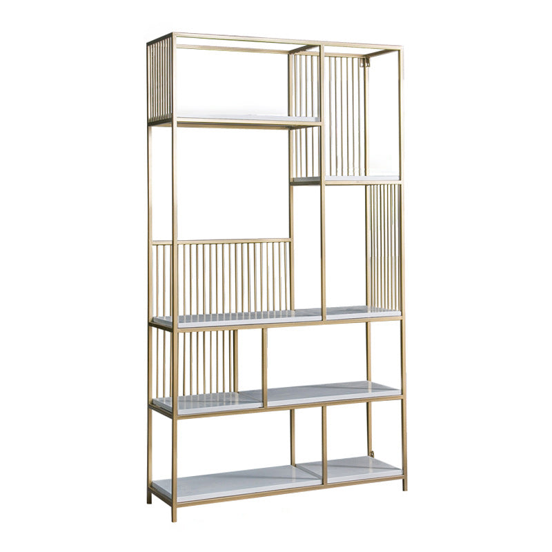 70.9" Tall Metal Book Shelf With Rectangular Shelves Bookshelf Open Back