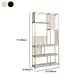 70.9" Tall Metal Book Shelf With Rectangular Shelves Bookshelf Open Back