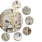 Engineered Wood and Metal Bookshelf Gold Glam Bookcase Open Shelf