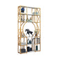 Engineered Wood and Metal Bookshelf Gold Glam Bookcase Open Shelf