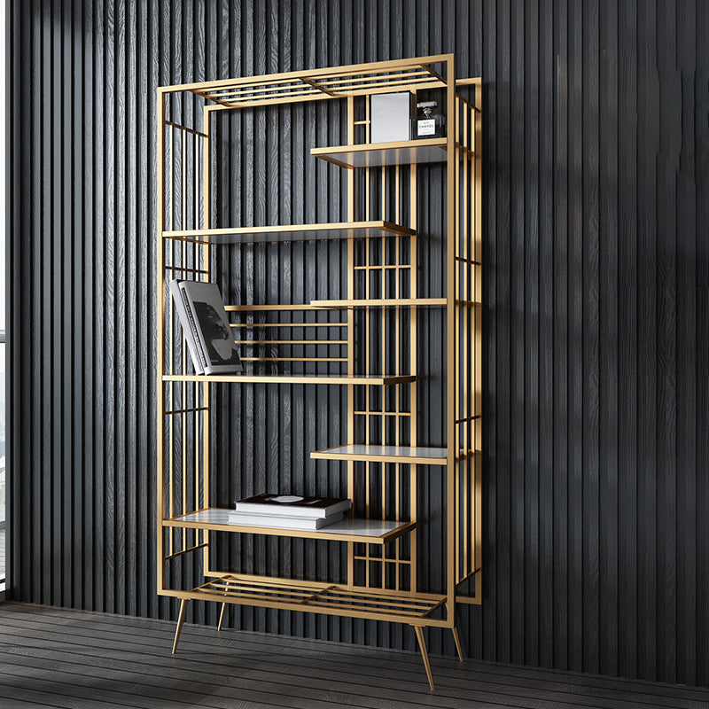 6 open shelves Bookcase Light Luxury Steel Bookshelf for Study Room