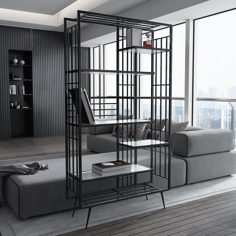 6 open shelves Bookcase Light Luxury Steel Bookshelf for Study Room