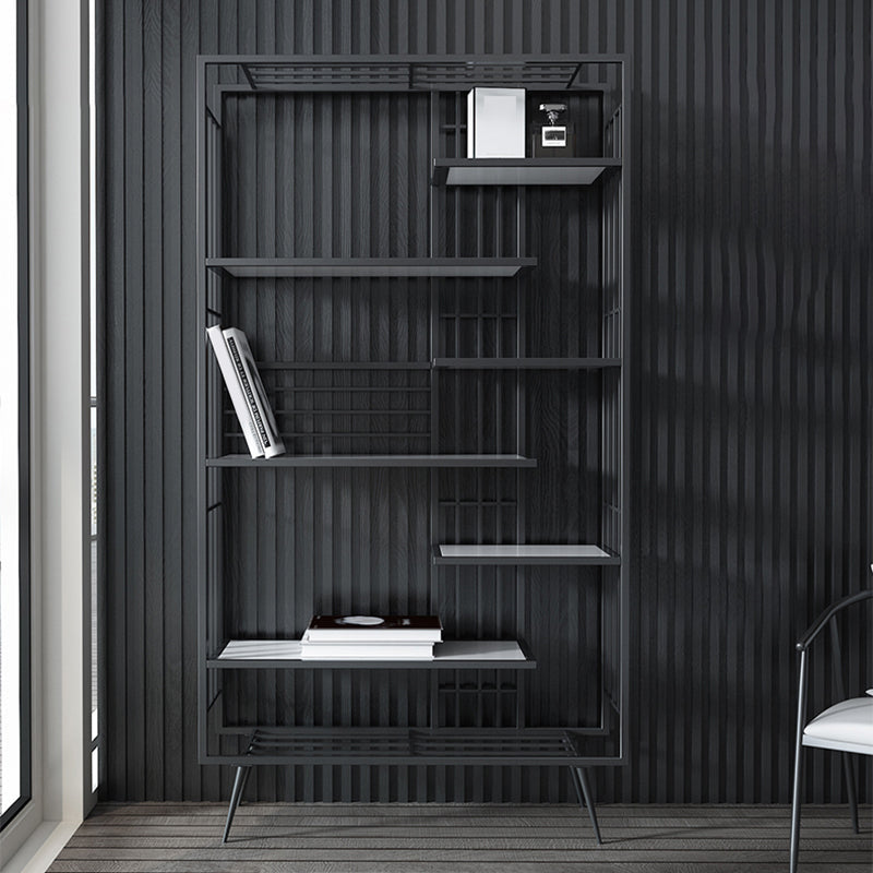 6 open shelves Bookcase Light Luxury Steel Bookshelf for Study Room