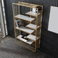 6 open shelves Bookcase Light Luxury Steel Bookshelf for Study Room