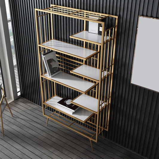 6 scaffali aperti libreria in acciaio di lusso leggero per sala da studio