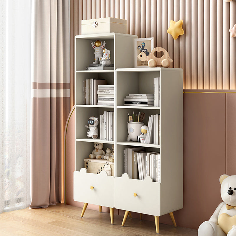 Glam Closed Back Book Shelf Engineered Wood Bookcase with Drawer Clearhalo 'Bookcases' 'furn' 'furn_bookcases' 'Furniture' 'Office Furniture' 5882577