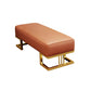Glam Rectangle Bench with Legs Faux Leather Foam Bench for Home Office Orange Clearhalo 'Benches' 'Chairs & Seating' 'furn' 'furn_benches' 'Furniture' 'Living Room Furniture' 5882604