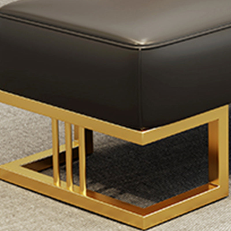 Glam Rectangle Bench with Legs Faux Leather Foam Bench for Home Office Clearhalo 'Benches' 'Chairs & Seating' 'furn' 'furn_benches' 'Furniture' 'Living Room Furniture' 5882611