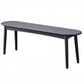 11.8" Wide Modern Seating Bench Solid Wood Oval Bench with Legs Grey Clearhalo 'Benches' 'Chairs & Seating' 'furn' 'furn_benches' 'Furniture' 'Living Room Furniture' 5882617