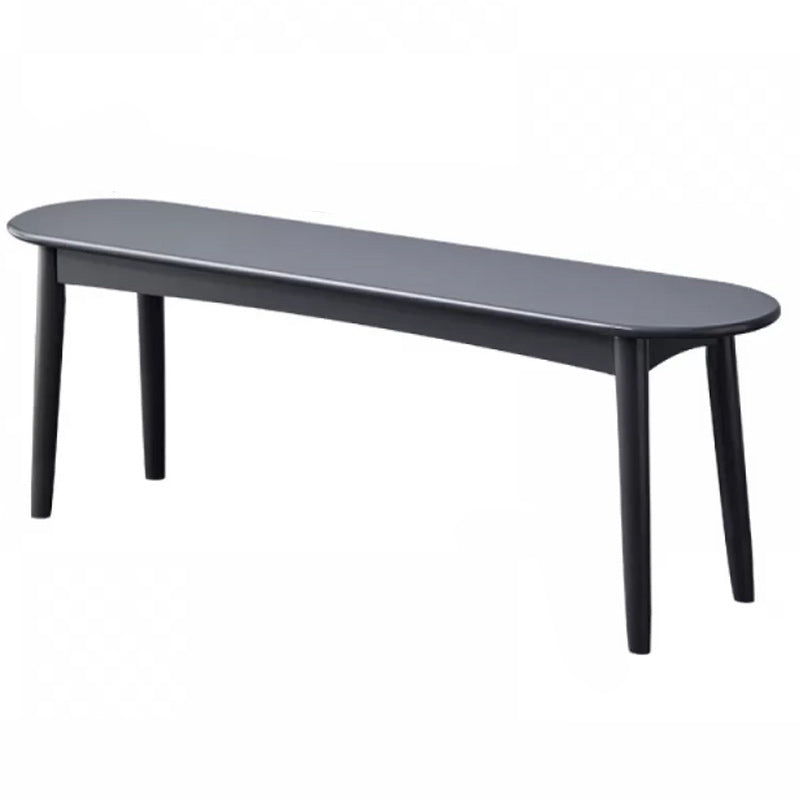 11.8" Wide Modern Seating Bench Solid Wood Oval Bench with Legs Grey Clearhalo 'Benches' 'Chairs & Seating' 'furn' 'furn_benches' 'Furniture' 'Living Room Furniture' 5882617