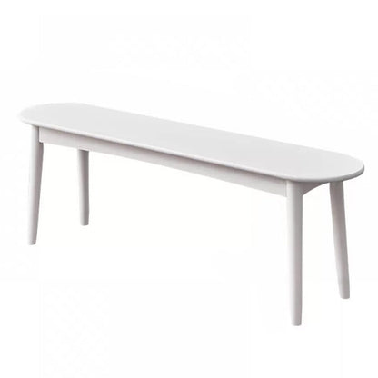 11.8" Wide Modern Seating Bench Solid Wood Oval Bench with Legs White Clearhalo 'Benches' 'Chairs & Seating' 'furn' 'furn_benches' 'Furniture' 'Living Room Furniture' 5882618
