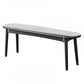 11.8" Wide Modern Seating Bench Solid Wood Oval Bench with Legs Black Gray Clearhalo 'Benches' 'Chairs & Seating' 'furn' 'furn_benches' 'Furniture' 'Living Room Furniture' 5882622