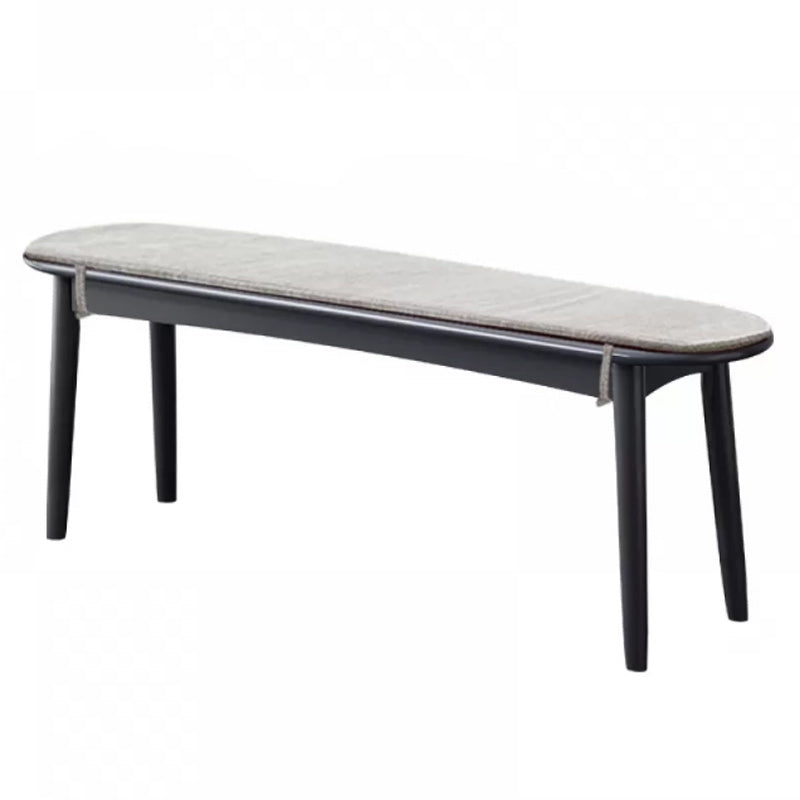 11.8" Wide Modern Seating Bench Solid Wood Oval Bench with Legs Black Gray Clearhalo 'Benches' 'Chairs & Seating' 'furn' 'furn_benches' 'Furniture' 'Living Room Furniture' 5882622