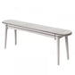 11.8" Wide Modern Seating Bench Solid Wood Oval Bench with Legs White-Gray Clearhalo 'Benches' 'Chairs & Seating' 'furn' 'furn_benches' 'Furniture' 'Living Room Furniture' 5882624