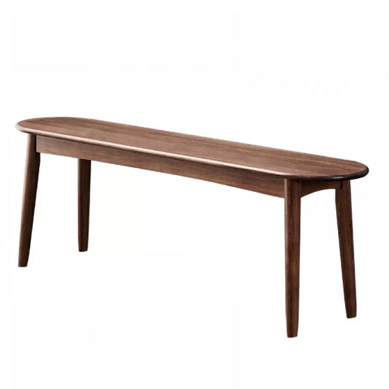 11.8" Wide Modern Seating Bench Solid Wood Oval Bench with Legs Nut-Brown Clearhalo 'Benches' 'Chairs & Seating' 'furn' 'furn_benches' 'Furniture' 'Living Room Furniture' 5882630