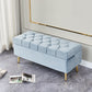 17.7" H Glam Upholstered Bench Tufted Seating Bench with Storage Dark Blue-Gray Clearhalo 'Benches' 'Chairs & Seating' 'furn' 'furn_benches' 'Furniture' 'Living Room Furniture' 5882647