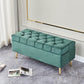 17.7" H Glam Upholstered Bench Tufted Seating Bench with Storage Blackish Green Clearhalo 'Benches' 'Chairs & Seating' 'furn' 'furn_benches' 'Furniture' 'Living Room Furniture' 5882648