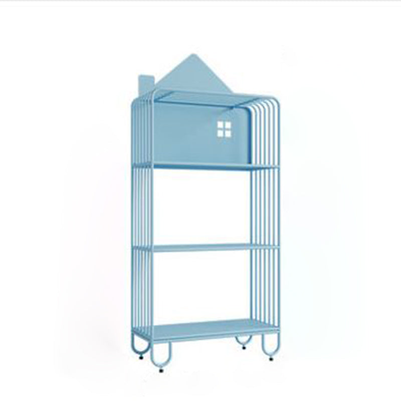 Contemporary Metal Bookshelf Standard Vertical Open Shelf Bookcase Blue 3 Clearhalo 'Bookcases' 'furn' 'furn_bookcases' 'Furniture' 'Office Furniture' 5882669