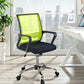 Silla de brazo contemporáneo brazos verdes silla de oficina lumbar ajustable