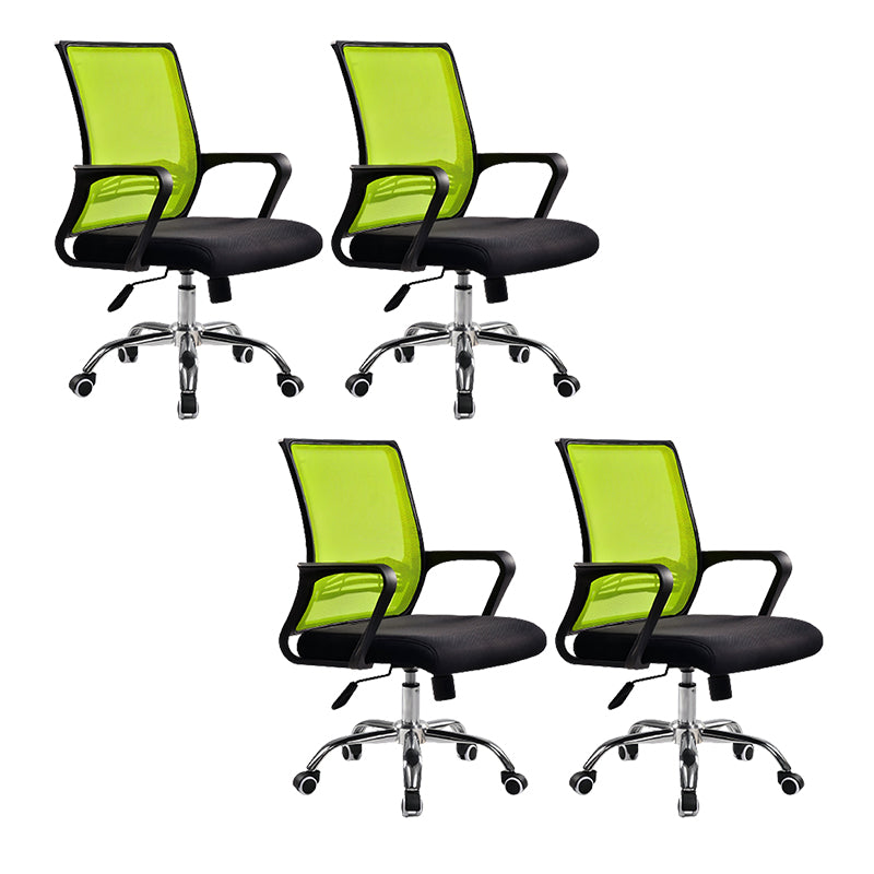 Silla de brazo contemporáneo brazos verdes silla de oficina lumbar ajustable