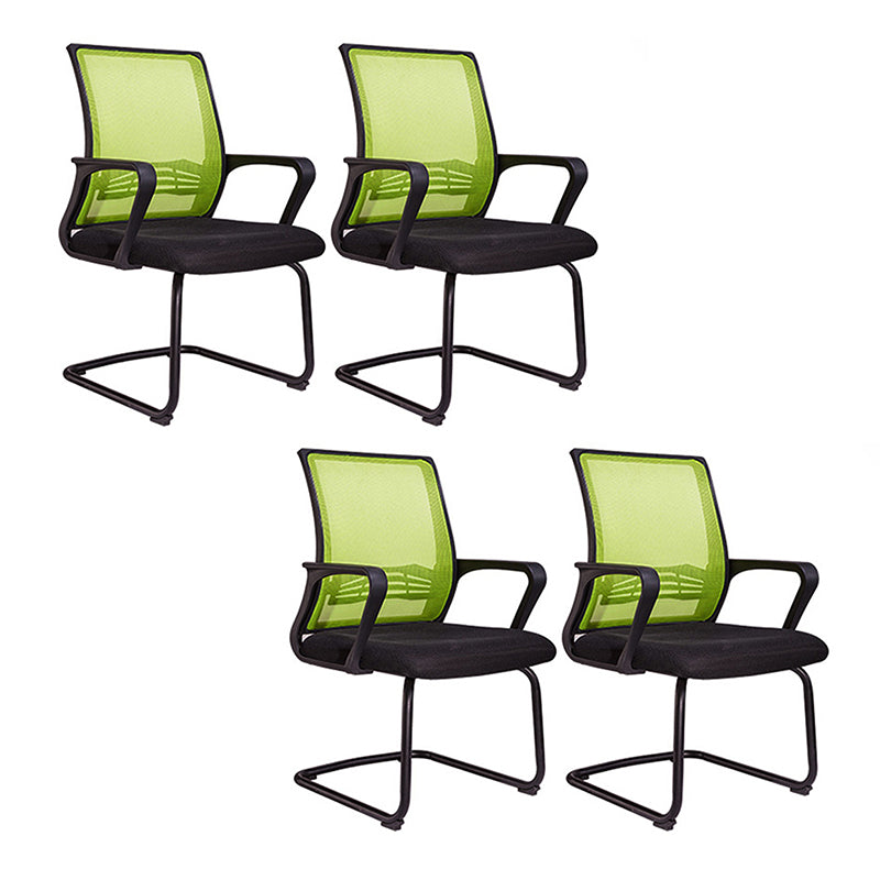 Silla de brazo contemporáneo brazos verdes silla de oficina lumbar ajustable