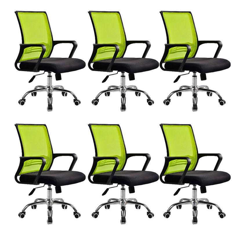 Silla de brazo contemporáneo brazos verdes silla de oficina lumbar ajustable