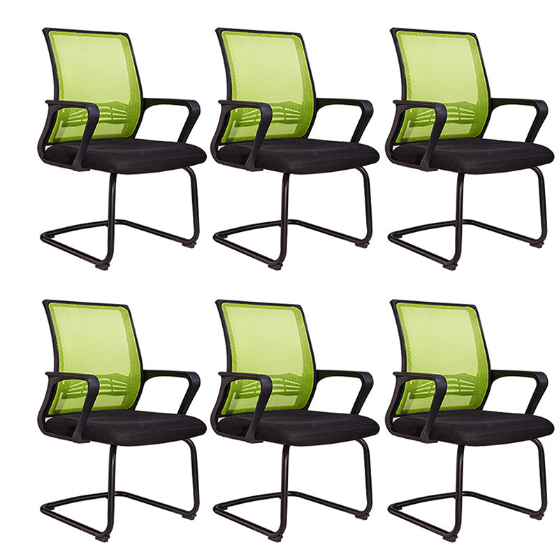 Silla de brazo contemporáneo brazos verdes silla de oficina lumbar ajustable