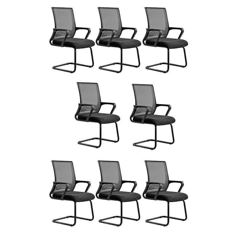 Silla de brazo contemporáneo brazos verdes silla de oficina lumbar ajustable