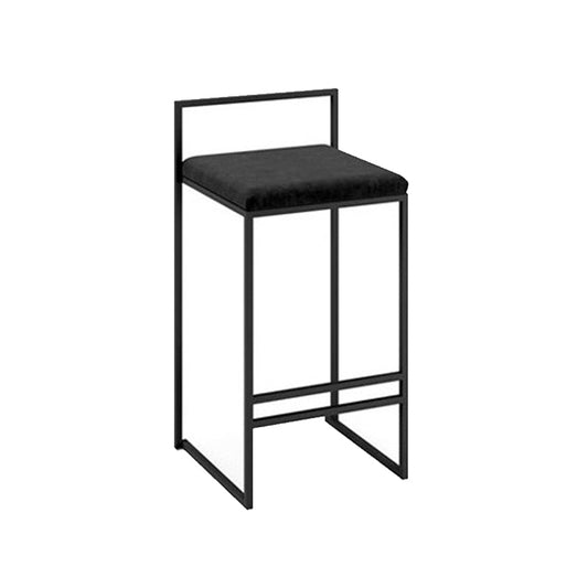 Low Back Upholstered Counter Stool Industrial Armless Bar Chair with Footrest Black 1 Piece