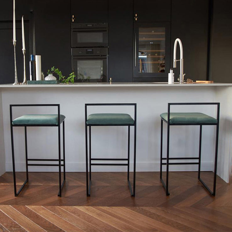 Bas du comptoir rembourré à dos basse tabouret de bar industriel sans repose-pied avec repose-pied