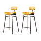 Industrial Armless Bar Stool Faux Leather Bar Chair with Metal Footrest Yellow 2 Piece Set Clearhalo 'Bar Furniture' 'Bar Stools' 'bar_stools' 'furn' 'furn_bar_stools' 'Furniture' 'Kitchen & Dining Furniture' 5882836