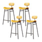 Industrial Armless Bar Stool Faux Leather Bar Chair with Metal Footrest Yellow 4 Piece Set Clearhalo 'Bar Furniture' 'Bar Stools' 'bar_stools' 'furn' 'furn_bar_stools' 'Furniture' 'Kitchen & Dining Furniture' 5882837