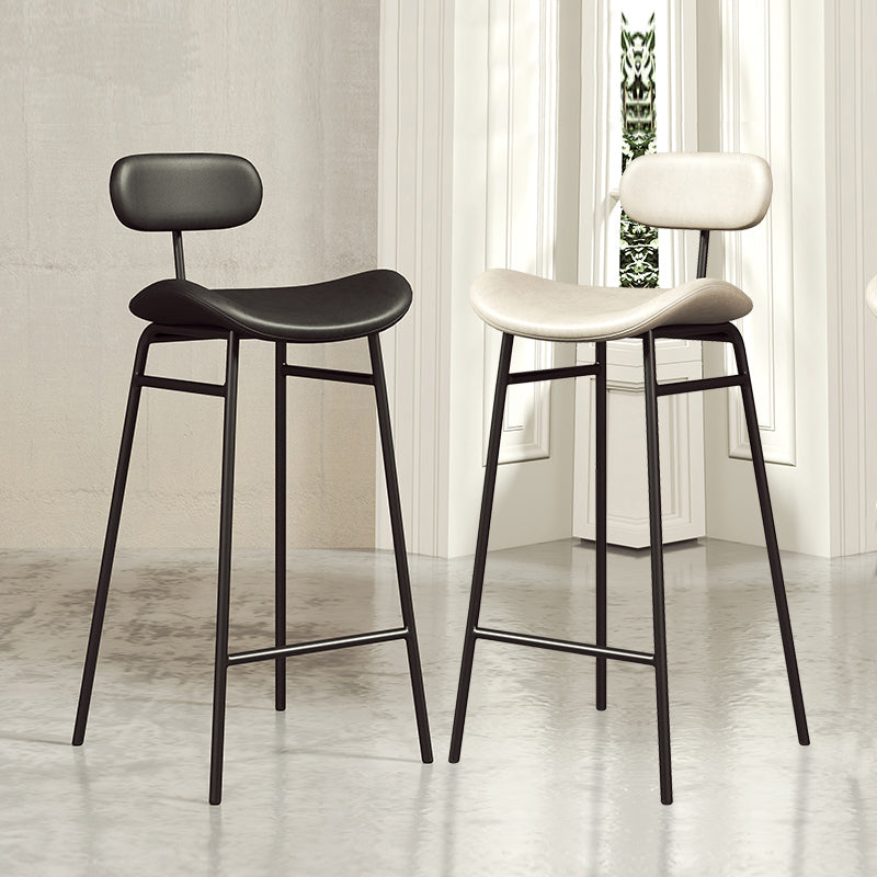 Industrial Armless Bar Stool Faux Leather Bar Chair with Metal Footrest Clearhalo 'Bar Furniture' 'Bar Stools' 'bar_stools' 'furn' 'furn_bar_stools' 'Furniture' 'Kitchen & Dining Furniture' 5882838