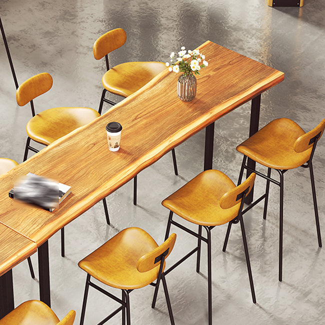 Industrial Armless Bar Stool Faux Leather Bar Chair with Metal Footrest Clearhalo 'Bar Furniture' 'Bar Stools' 'bar_stools' 'furn' 'furn_bar_stools' 'Furniture' 'Kitchen & Dining Furniture' 5882839