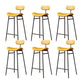 Industrial Armless Bar Stool Faux Leather Bar Chair with Metal Footrest Yellow 6 Piece Set Clearhalo 'Bar Furniture' 'Bar Stools' 'bar_stools' 'furn' 'furn_bar_stools' 'Furniture' 'Kitchen & Dining Furniture' 5882840