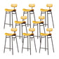 Industrial Armless Bar Stool Faux Leather Bar Chair with Metal Footrest Yellow 8 Piece Set Clearhalo 'Bar Furniture' 'Bar Stools' 'bar_stools' 'furn' 'furn_bar_stools' 'Furniture' 'Kitchen & Dining Furniture' 5882842