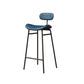 Industrial Armless Bar Stool Faux Leather Bar Chair with Metal Footrest Blue 1 Piece Clearhalo 'Bar Furniture' 'Bar Stools' 'bar_stools' 'furn' 'furn_bar_stools' 'Furniture' 'Kitchen & Dining Furniture' 5882843