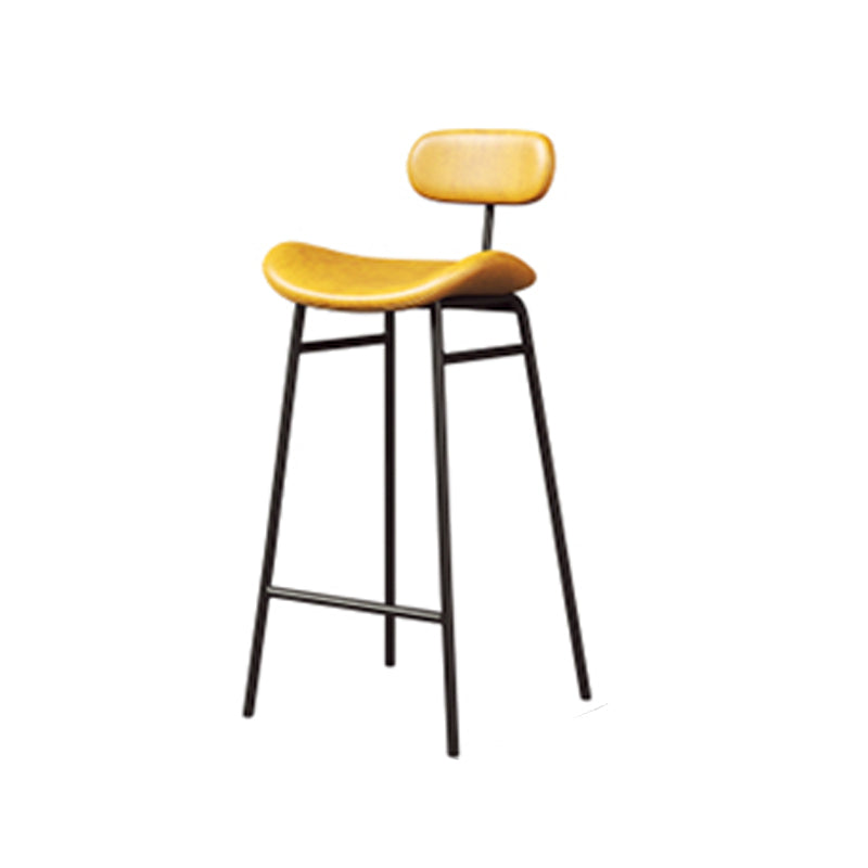 Industrial Armless Bar Stool Faux Leather Bar Chair with Metal Footrest Yellow 1 Piece Clearhalo 'Bar Furniture' 'Bar Stools' 'bar_stools' 'furn' 'furn_bar_stools' 'Furniture' 'Kitchen & Dining Furniture' 5882844