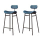 Industrial Armless Bar Stool Faux Leather Bar Chair with Metal Footrest Blue 2 Piece Set Clearhalo 'Bar Furniture' 'Bar Stools' 'bar_stools' 'furn' 'furn_bar_stools' 'Furniture' 'Kitchen & Dining Furniture' 5882846