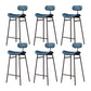 Industrial Armless Bar Stool Faux Leather Bar Chair with Metal Footrest Blue 6 Piece Set Clearhalo 'Bar Furniture' 'Bar Stools' 'bar_stools' 'furn' 'furn_bar_stools' 'Furniture' 'Kitchen & Dining Furniture' 5882849